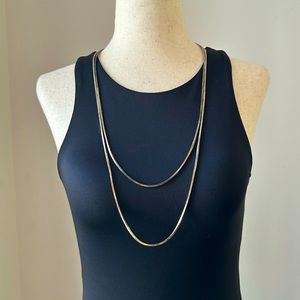 RARE VINTAGE Extra long 925 Silver Snake chain Necklace